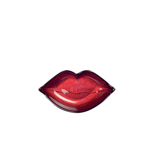 Red lip-shaped  serving bowl or trinket dish. 