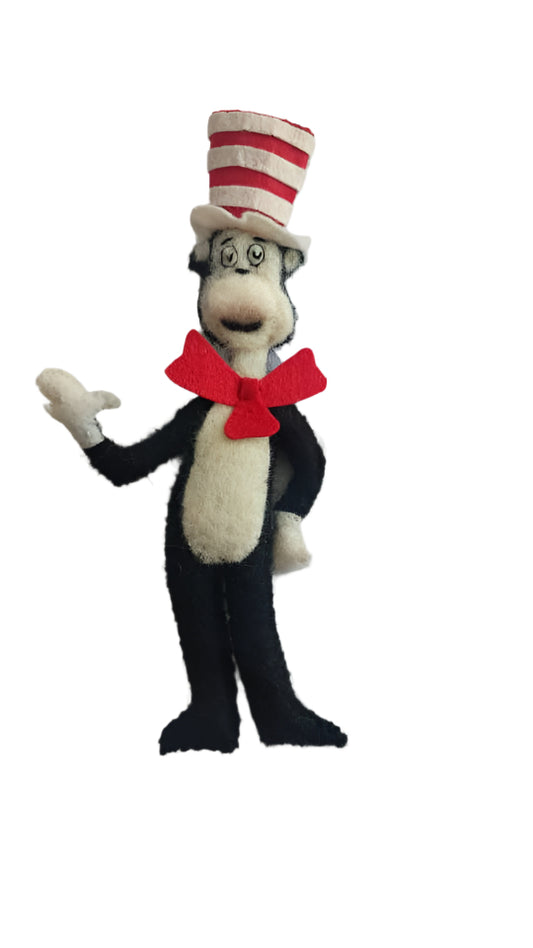 Cat in the Hat Wool Ornament