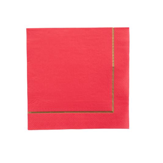 Cherry Red and Gold Foil Paper Napkins