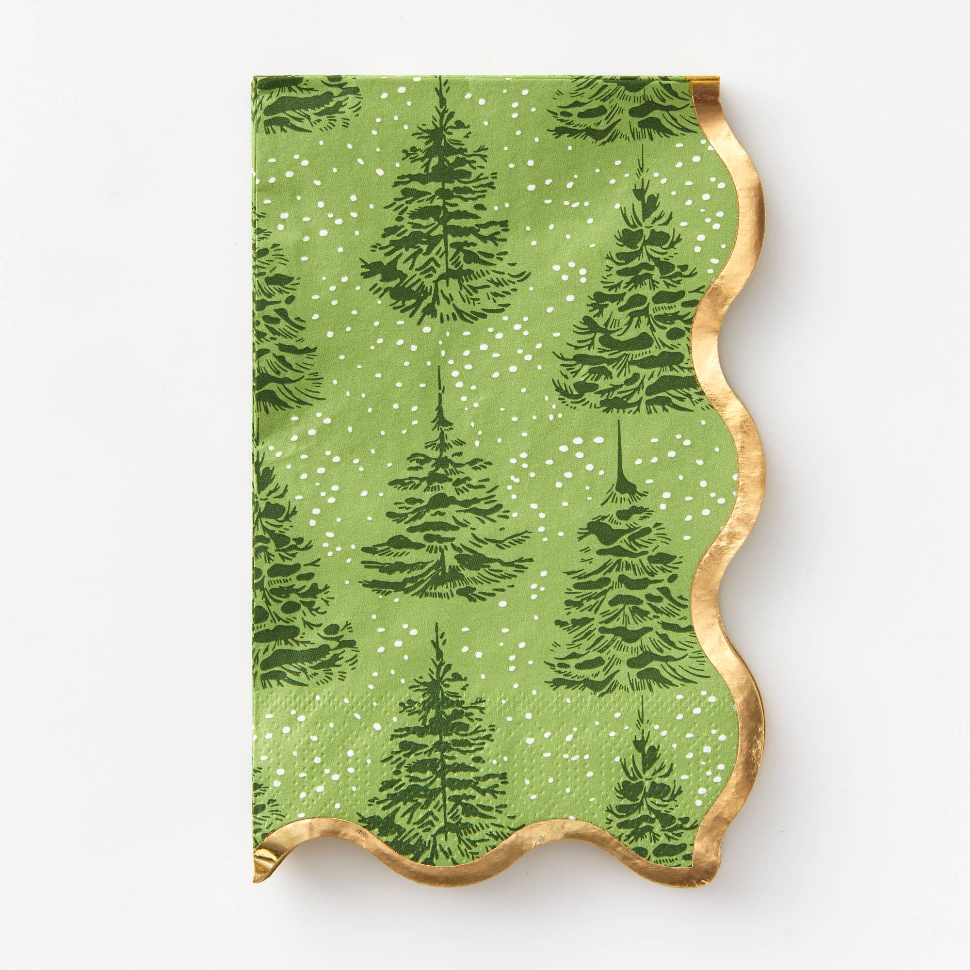 Elegant Green Christmas Tree Paper Napkins