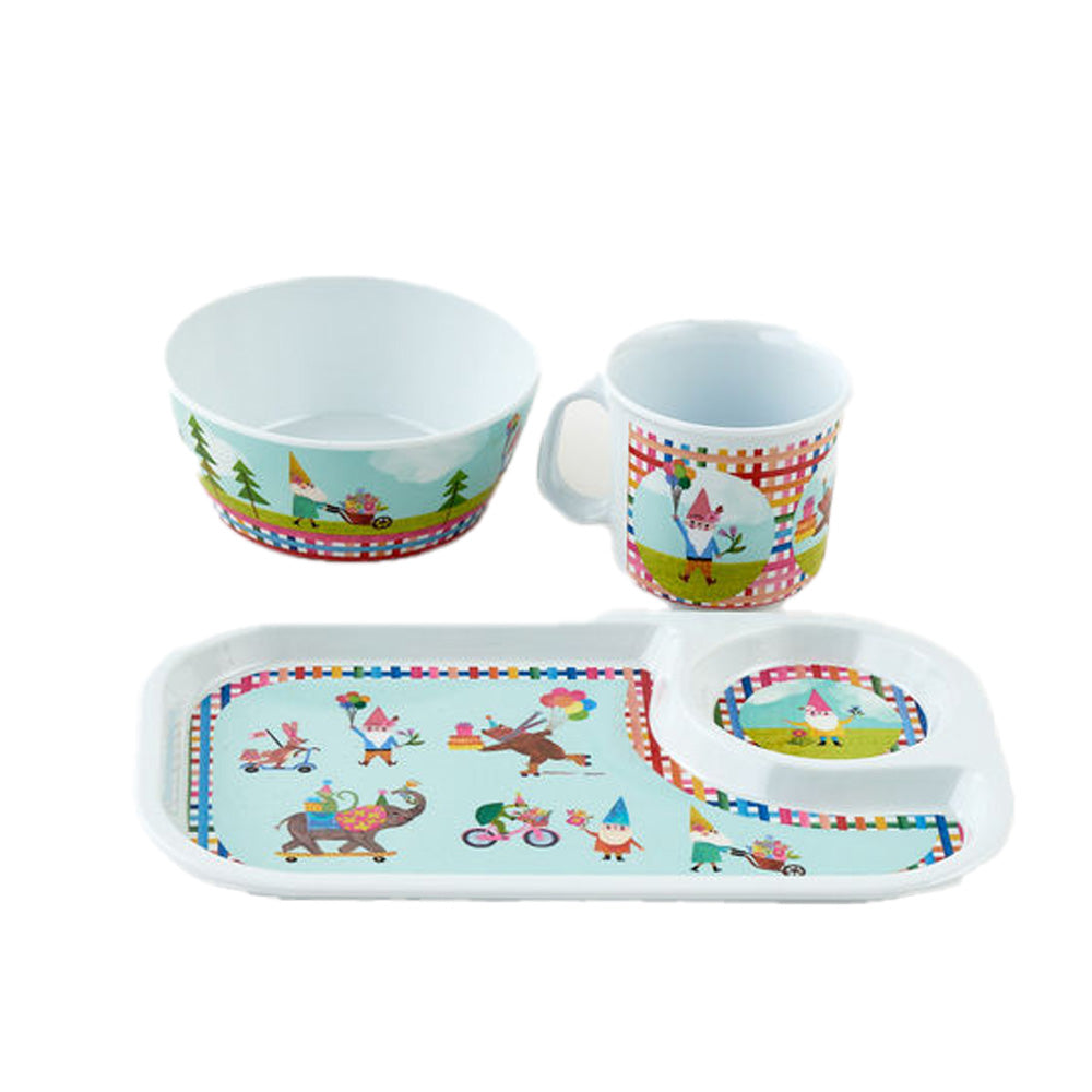 Circus and Gnome Theme Child's Feeding Set