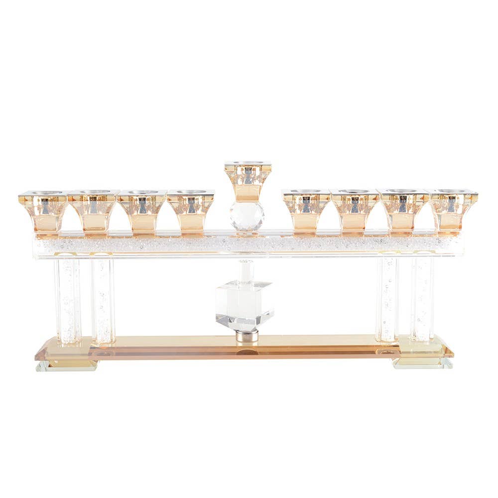Clear and Gold Acrylic Contemporary Menorah
