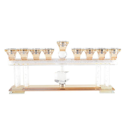 Clear and Gold Acrylic Contemporary Menorah