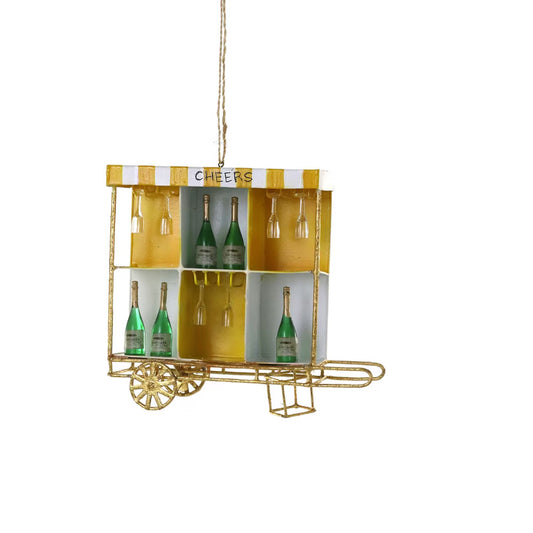 Cody Foster Cheers Champagne Cart Ornament