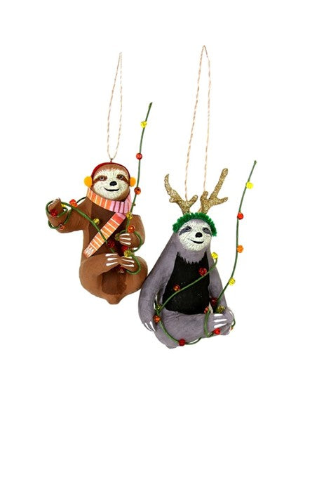 Cody Foster Merry Sloth Ornaments Set of 2