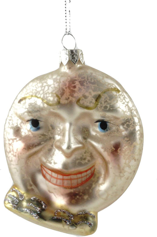 Cody Foster Victorian Moon with Face Glass Hanging Ornament