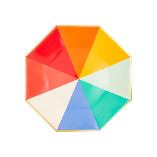 Colorful Blocks Paper Plates