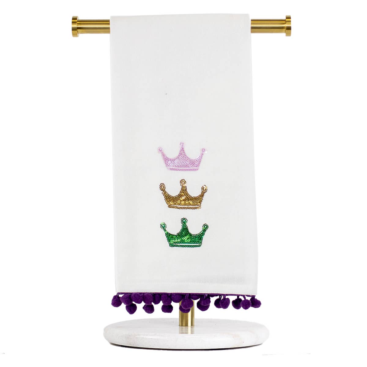 Colorful Sequin Crowns Hand Towel