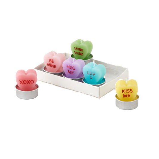 Conversation Hearts Tealights Set of 6