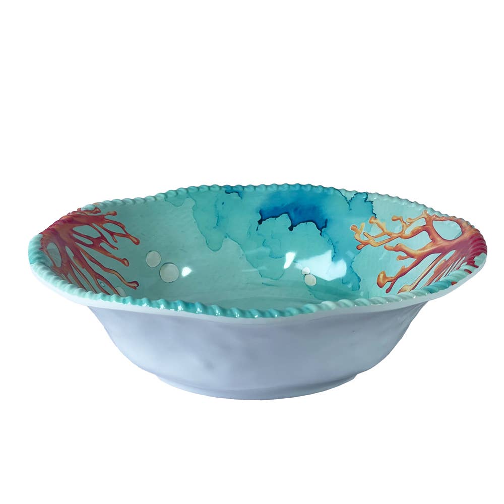 Coral Melamine Serving Bowl
