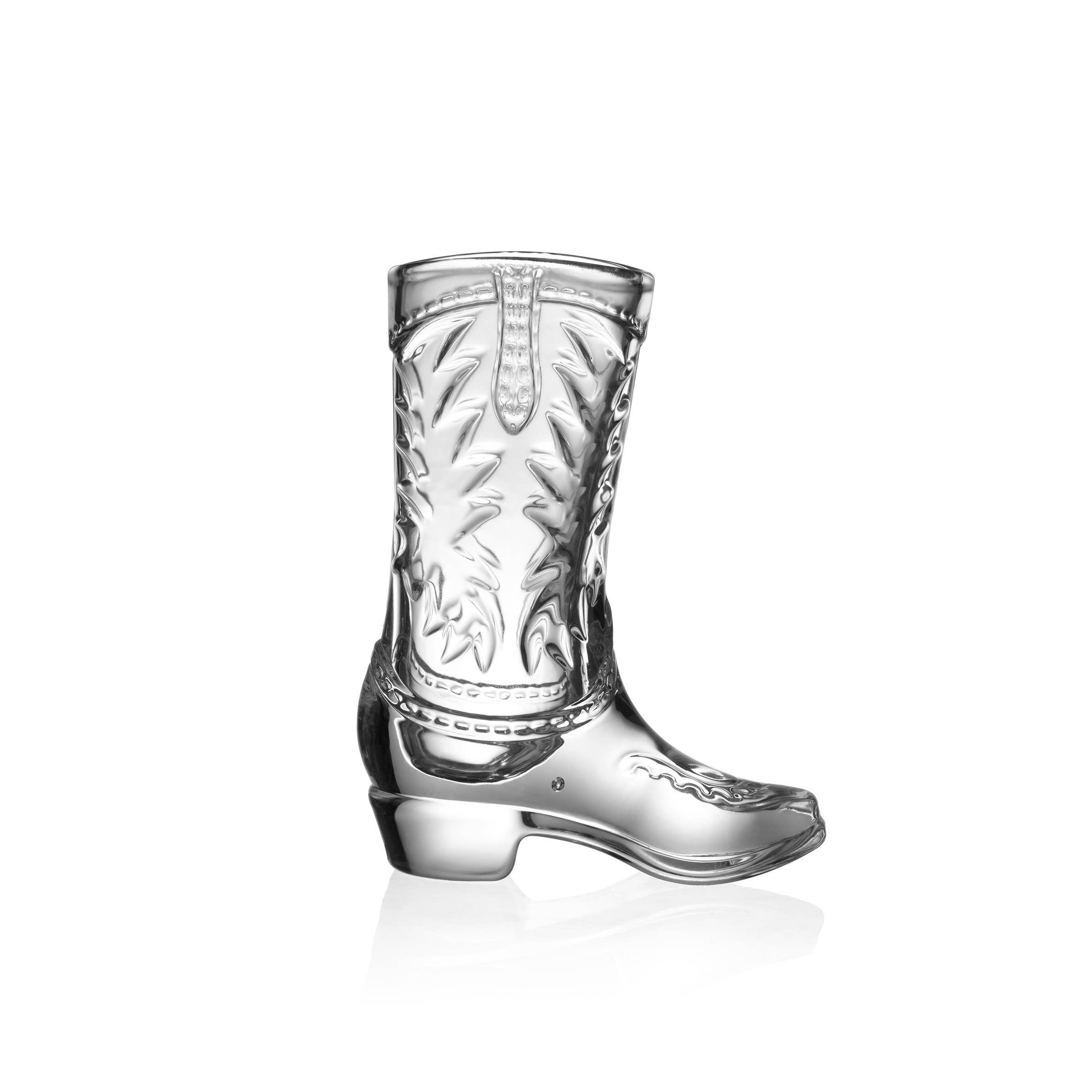 Cowboy Boot Crystal Shot Glass Set of 2