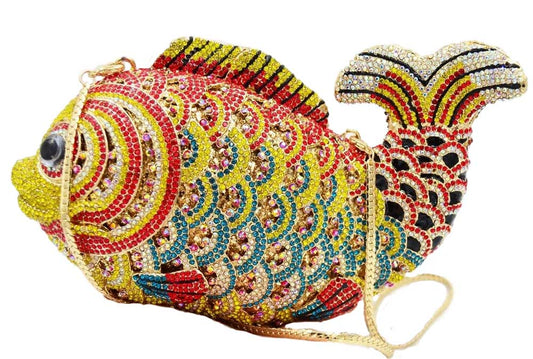 Crystal Fish Clutch Evening Handbag