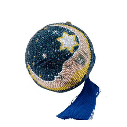 Crystal Moon and Stars Clutch Evening Handbag