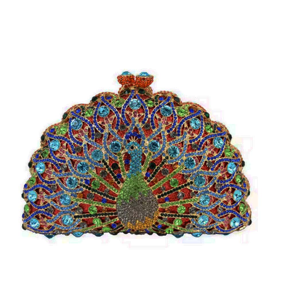 Crystal Peacock Clutch  Evening Handbag