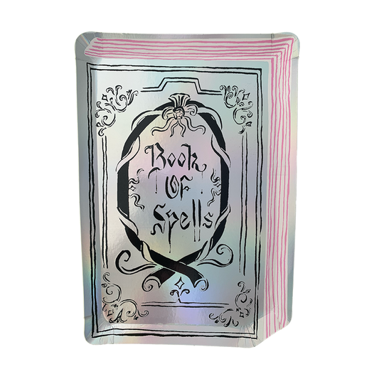 Die-Cut paper plates with 'Book of Spells' design  