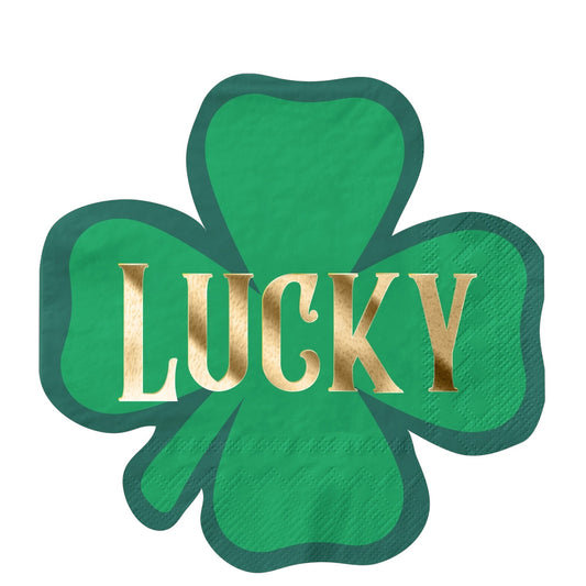 Die-Cut Lucky Clover Paper Napkins