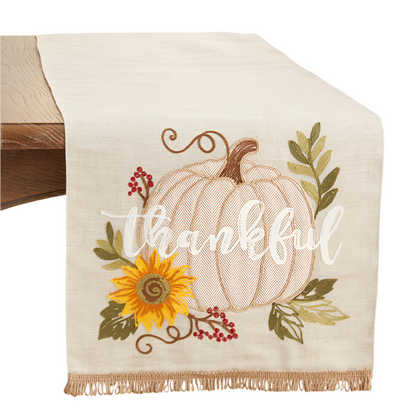 Embroidered Pumpkin Table Runner