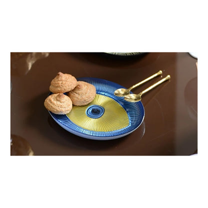 Blue and Gold Eye Oval Dish