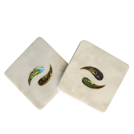 Yin and Yang Marble Coasters