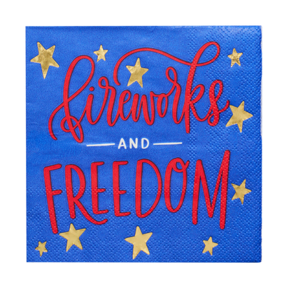 Fireworks and Freedom Paper Beverage Napkins