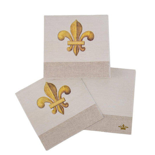 Fleur De Lis Design Paper Beverage Napkins