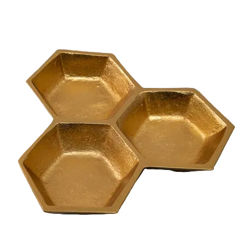 Gold Honeycomb Serving Bowl