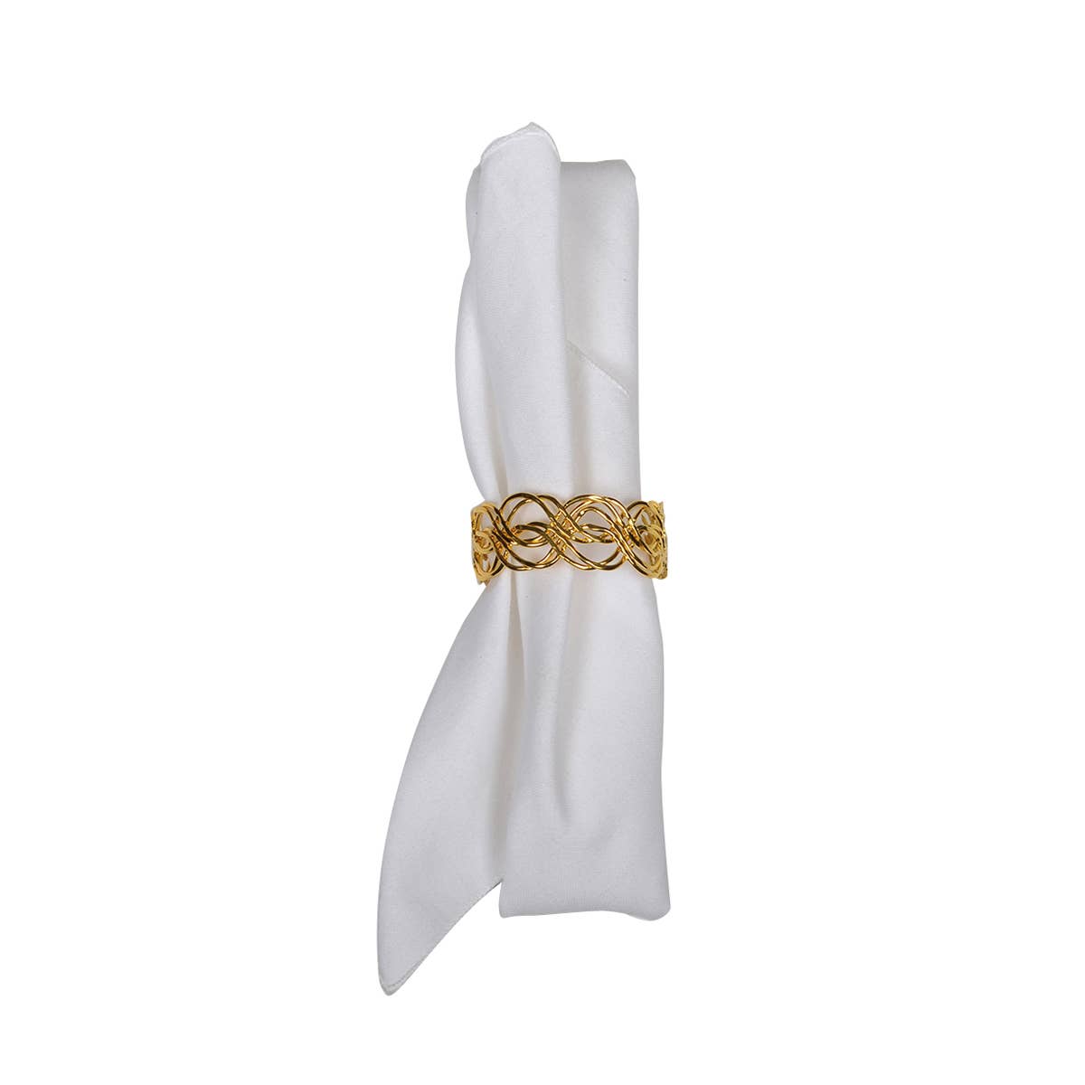 Gold Interlocking Circles Napkin Rings Set of 4