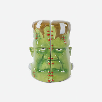 Green Frankenstein salt and pepper shakers.
