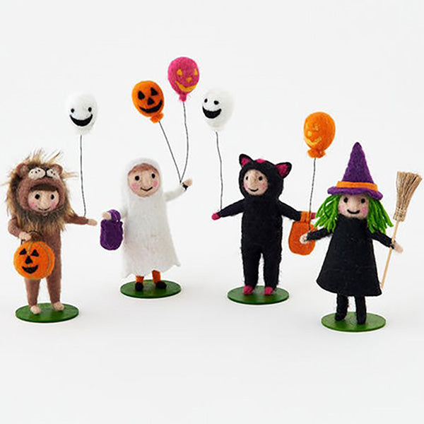  Halloween Trick or Treater Miniature Figurines (Set/4)