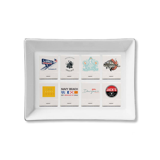 Ceramic white trinket  tray with various Hamptons locations