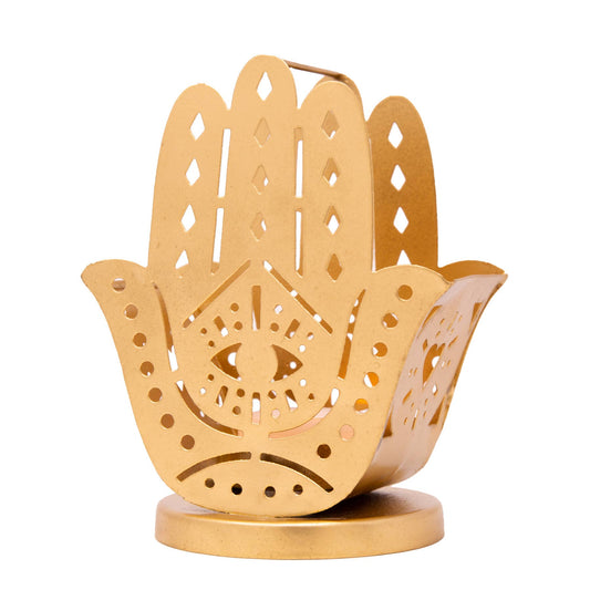 Hamsa Gold Tealight Holder