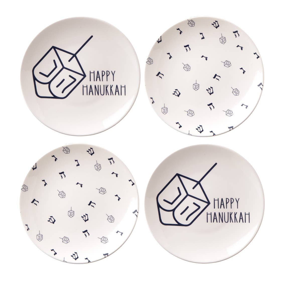 Hanukkah Dessert or Appetizer Plates Set of 4