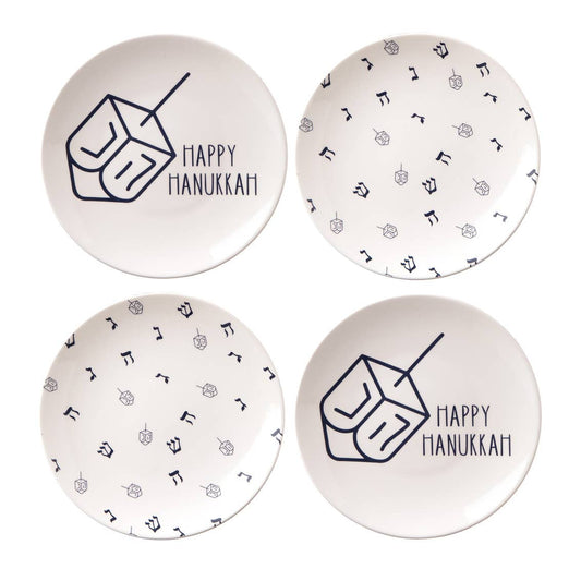 Hanukkah Dessert or Appetizer Plates Set of 4