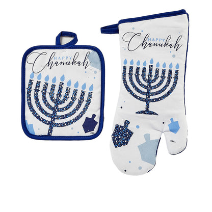 Hanukkah Pot Holder and Oven Mitt Gift Set