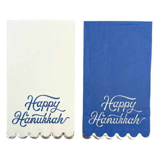 Happy Hanukkah Blue and White Paper Napkins