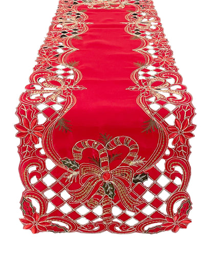 Holly Bow Red Table Runner