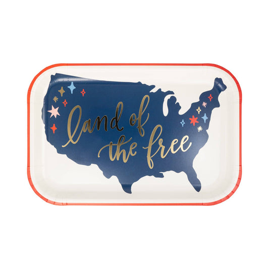 Land of Free Map Paper Plates (8 ct)