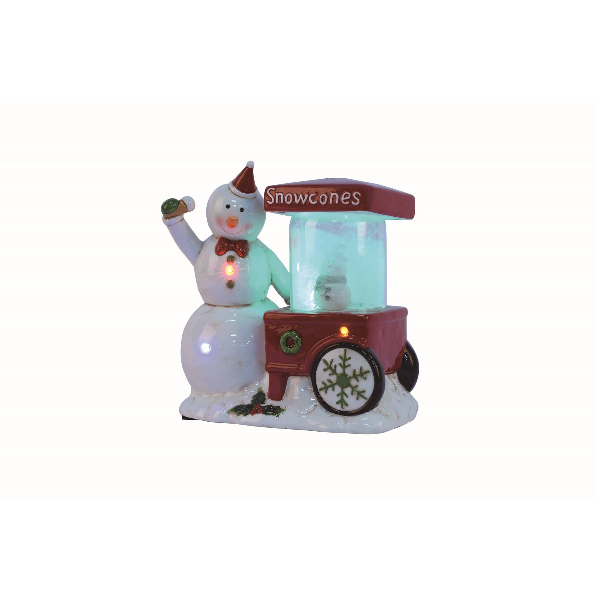 Snowman with snow cone stand Light Up  Tabletop Figurine