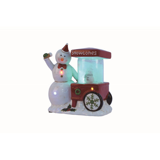 Snowman with snow cone stand Light Up  Tabletop Figurine