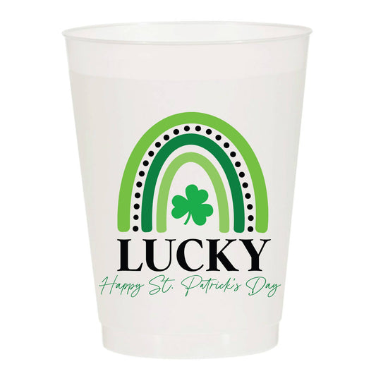 Lucky Rainbow Frosted Plastic Cups