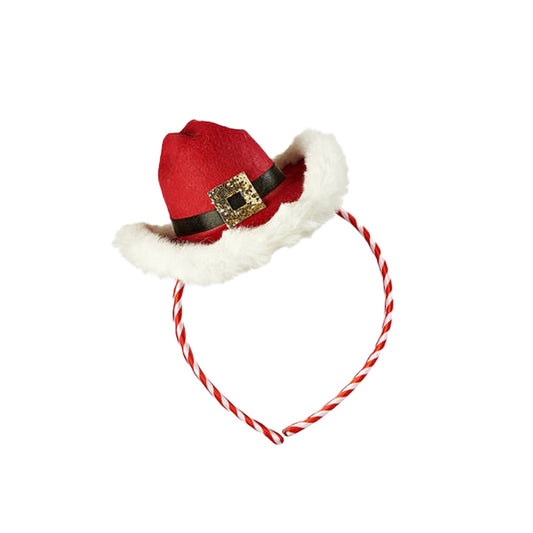 Miniature Cowboy Hat Santa Headband