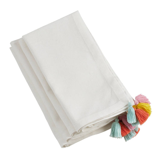 Multicolor Tassels Cotton Dinner Napkins