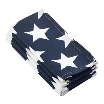 Navy Blue and White Star Cloth Napkins