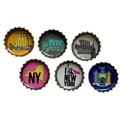 New York Theme Bottlecap Magnets