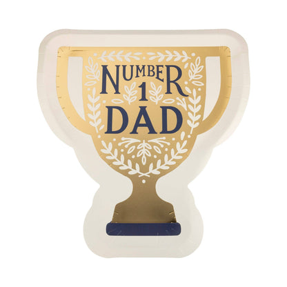 Number One Dad Trophy Paper Plates