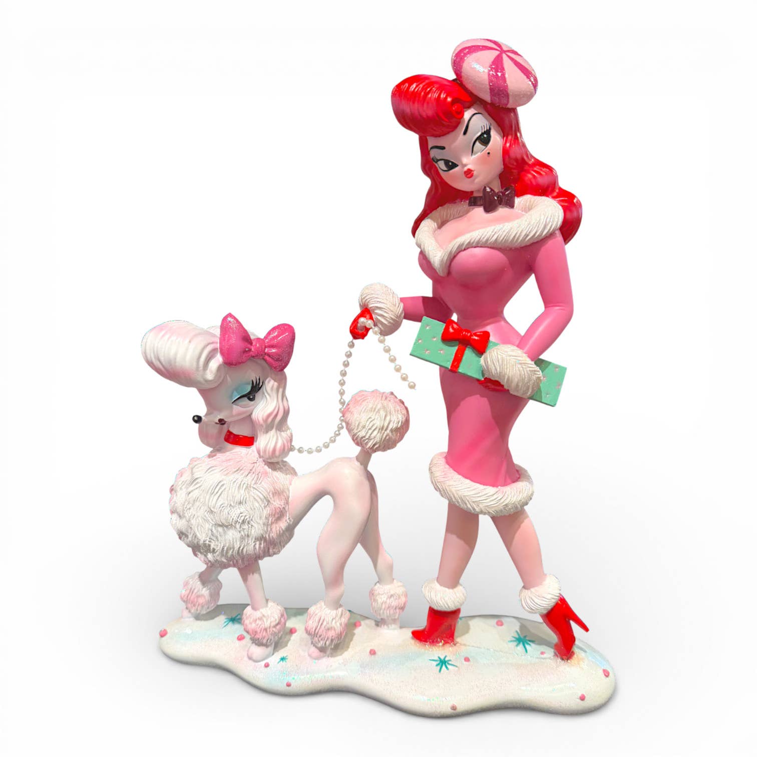 Peppermint VonFrost Walking Her Poodle