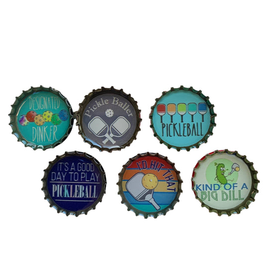 Pickleball Bottlecap Magnets