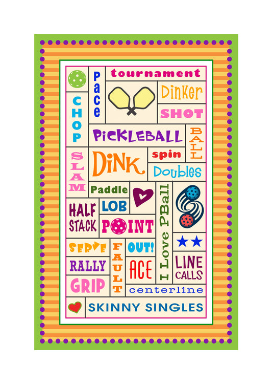 Pickleball Kitchen Dish Towel