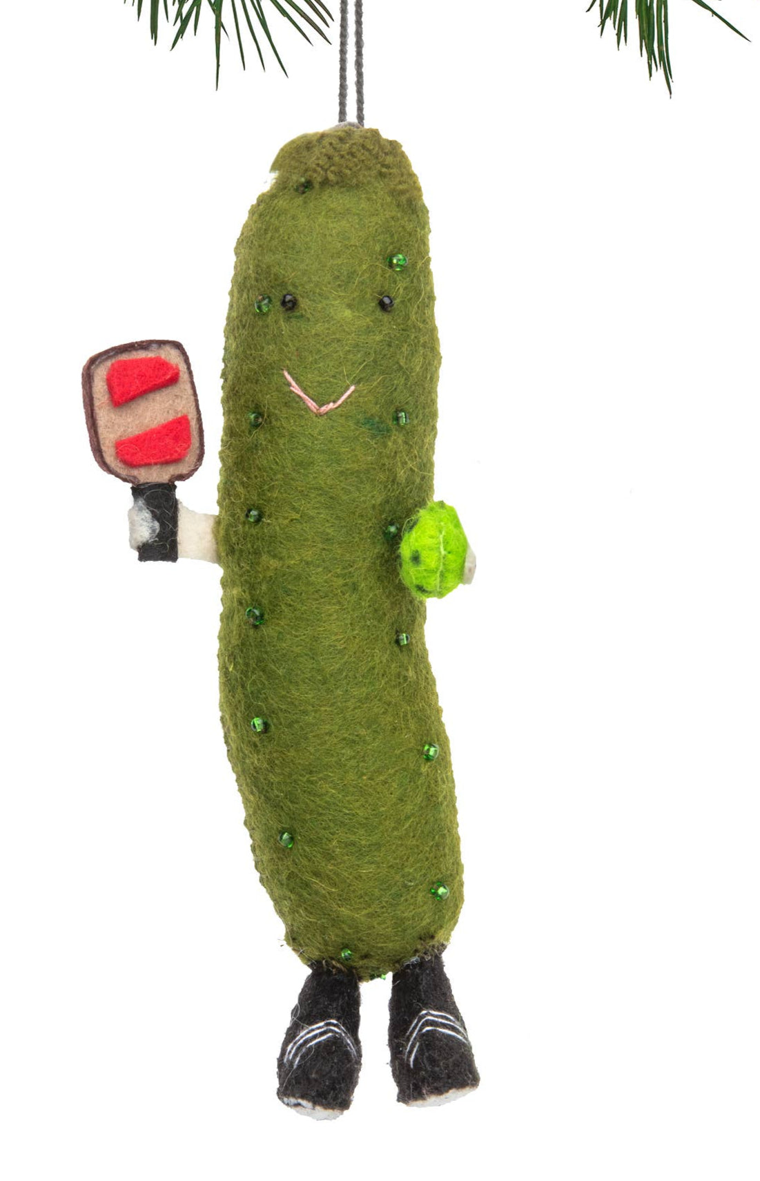 Pickleball Pickle Wool Ornament