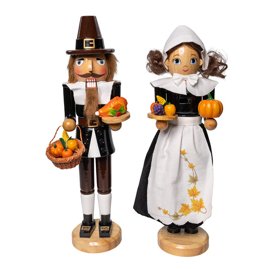 Pilgrim Man and Woman Nutcrackers 15"